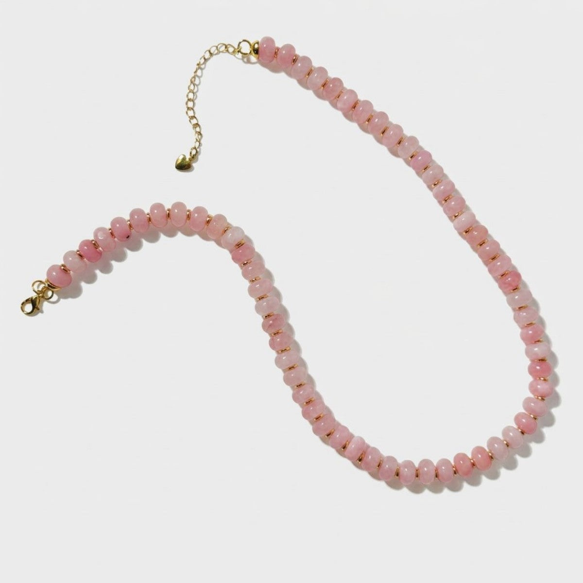 Beaded Pink Gemstone Necklace Veronica