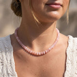Beaded Pink Gemstone Necklace Veronica