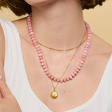 Beaded Pink Gemstone Necklace Veronica