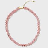 Beaded Pink Gemstone Necklace Veronica