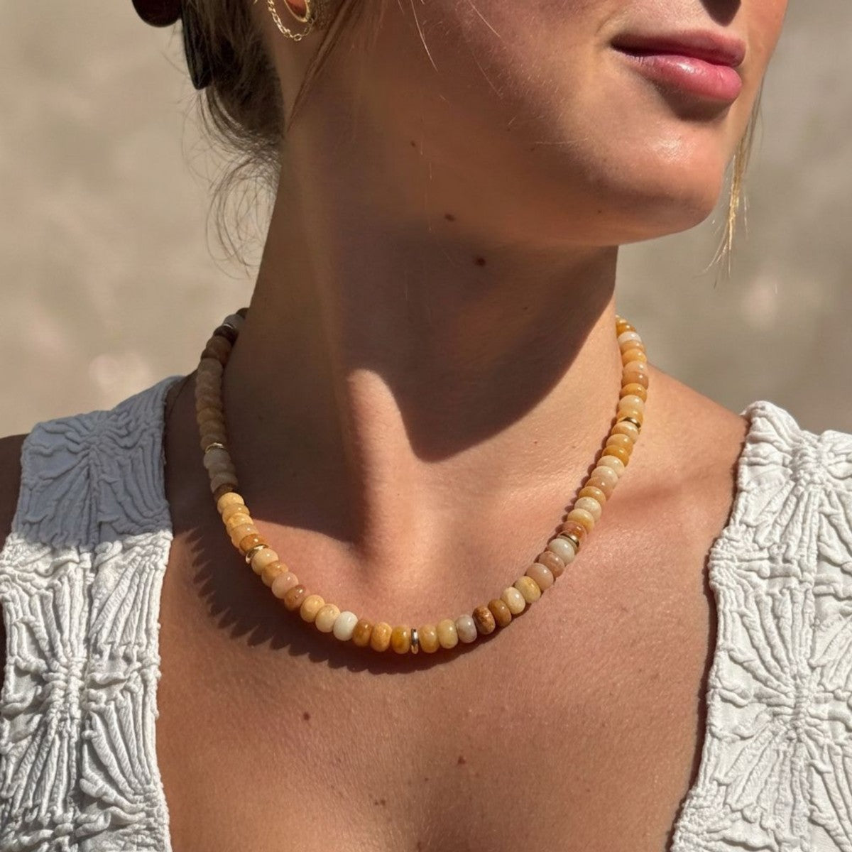Beaded Yellow Gemstone Necklace Veronica