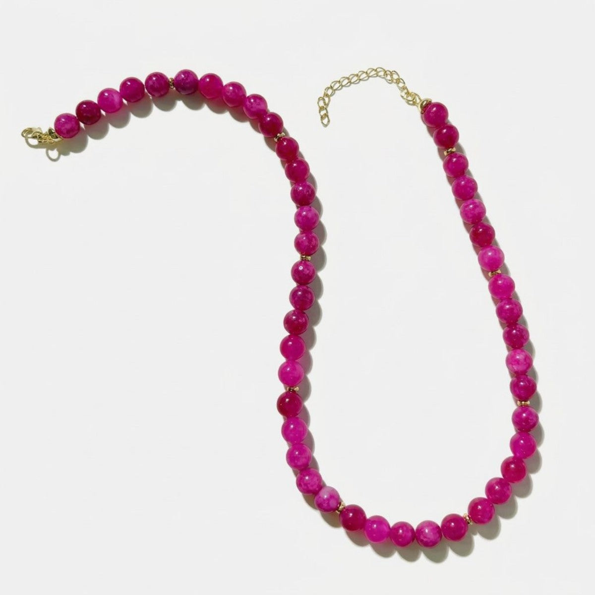 Beaded Fuchsia Gemstone Necklace Chloe