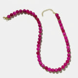 Beaded Fuchsia Gemstone Necklace Chloe