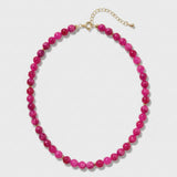 Beaded Fuchsia Gemstone Necklace Chloe
