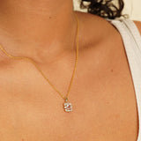 October Birthstone Floral Cluster Necklace - Pink Tourmaline