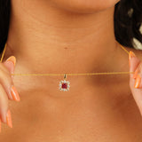 Birthstone Floral Cluster Necklace