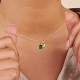 Birthstone Initial Charm Necklace - Ada