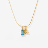 Birthstone Initial Charm Necklace - Ada
