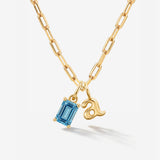 Birthstone Initial Necklace - kenzie