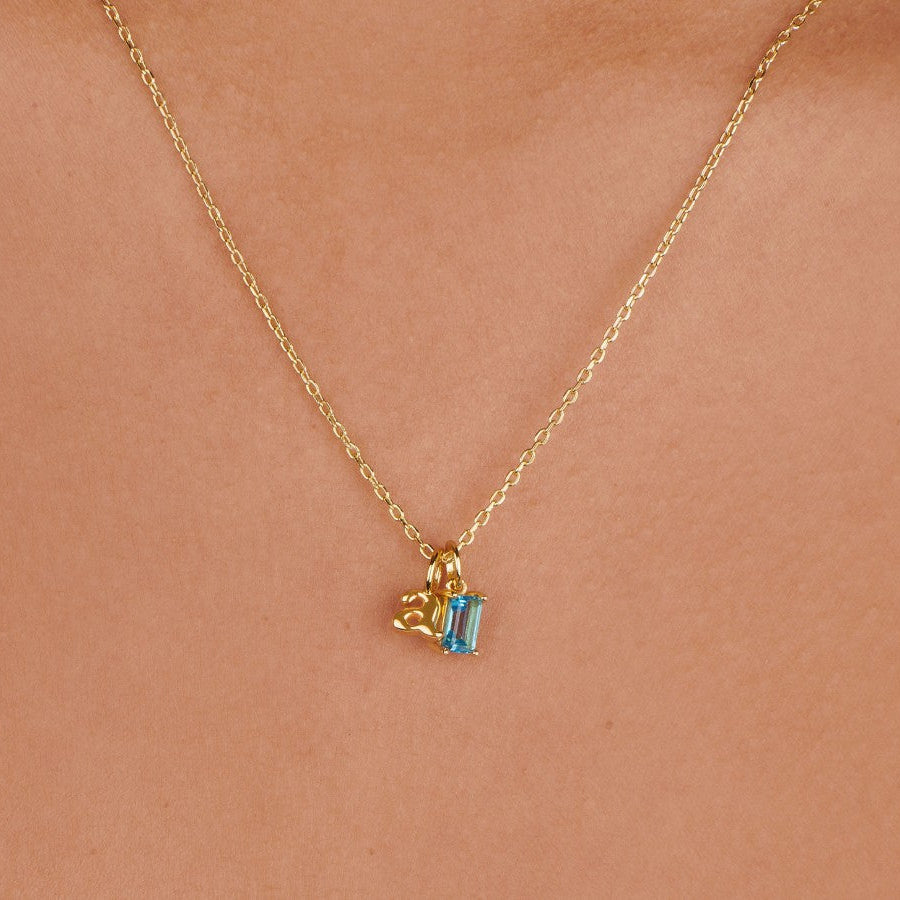 Personalized Birthstone Initial Necklace | Little Sky Stone