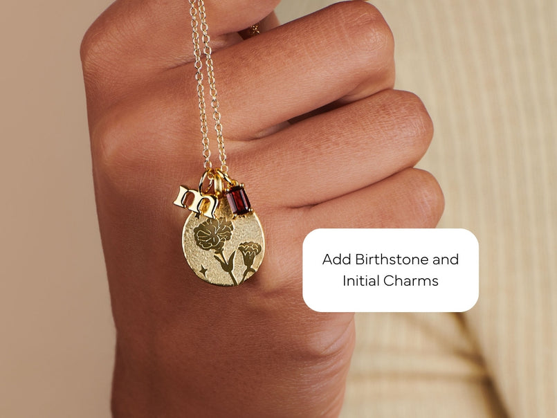 Chrysanthemum November Birth Flower Necklace | Little Sky Stone
