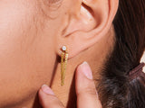 Moissanite Chain Drop Huggie Earrings | Little Sky Stone