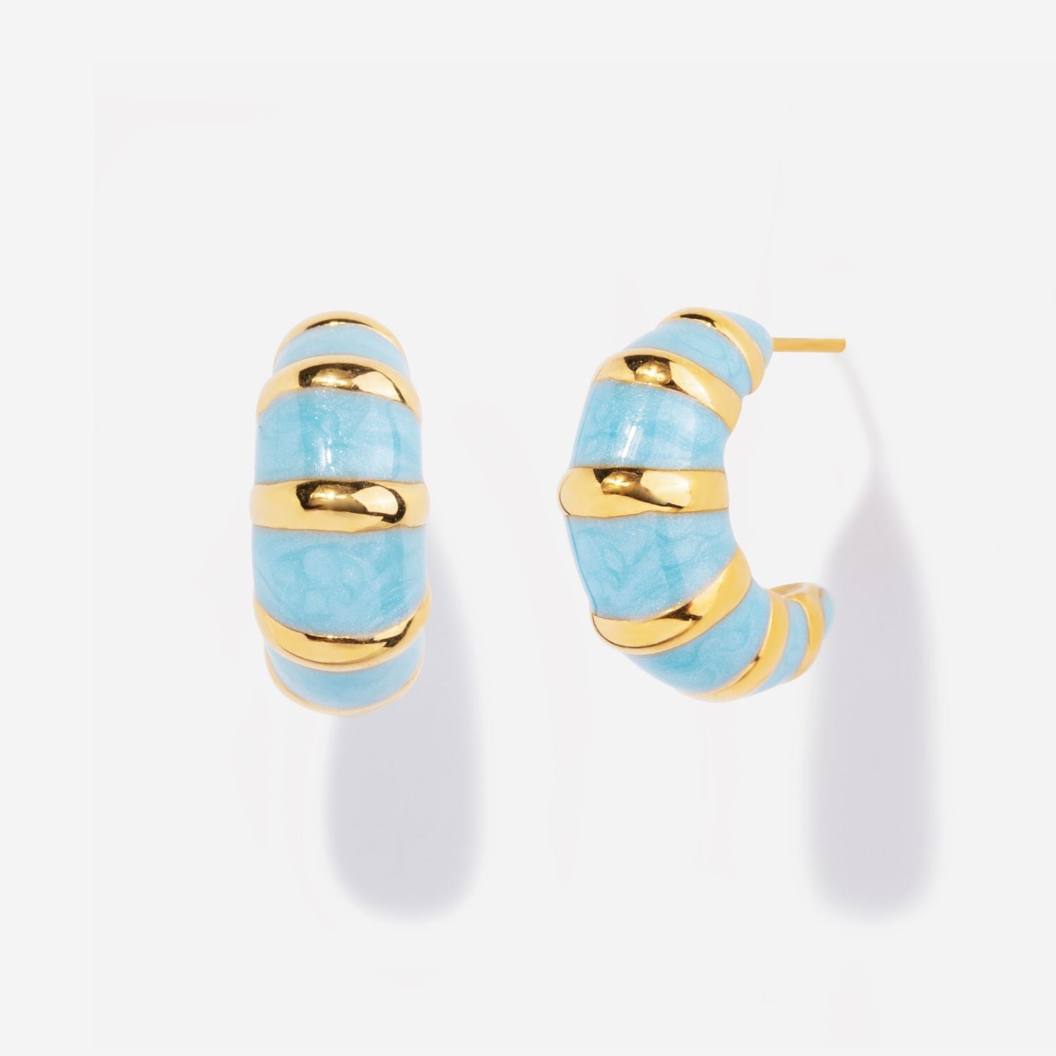 Croissant Blue Enamel Hoops