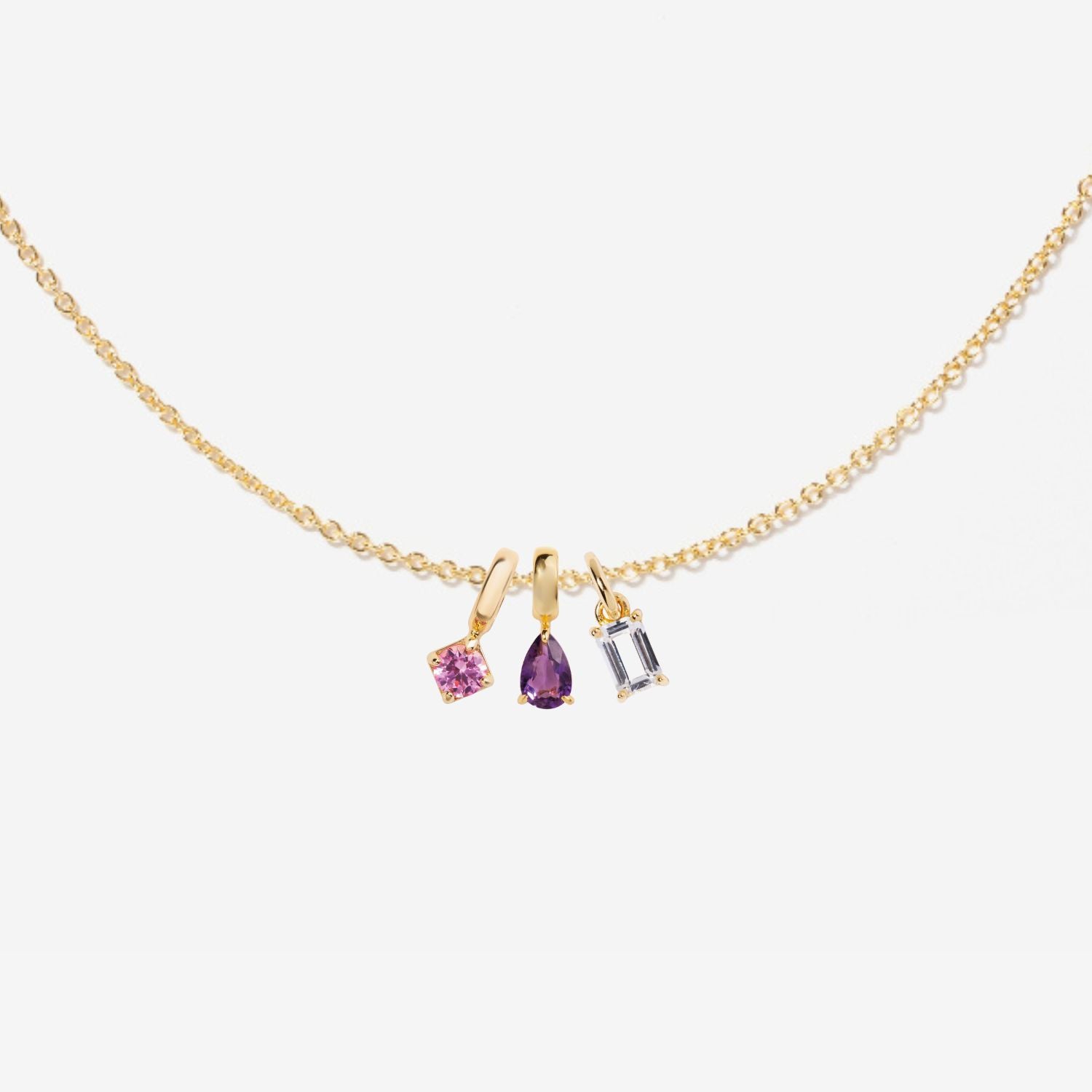 Personalized Three Birthstone Necklace