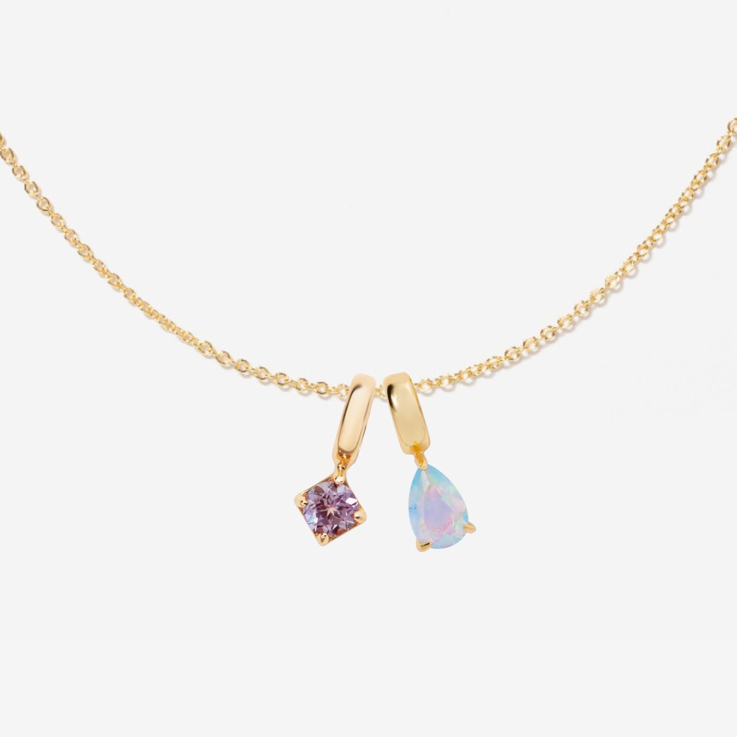 Personalized Two Birthstone Necklace