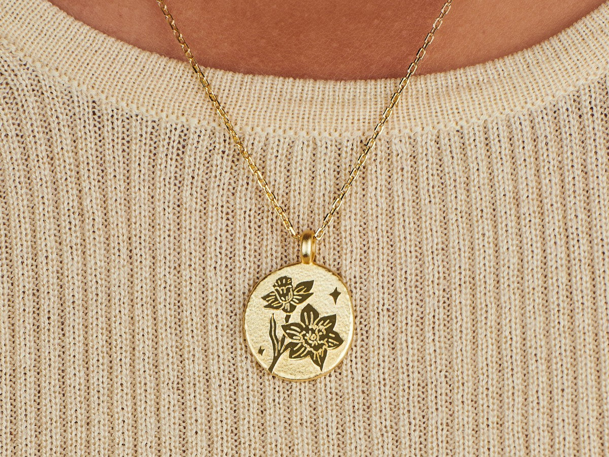 Daffodil March Birth Flower Necklace | Little Sky Stone