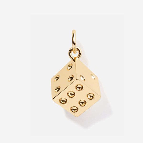 Dice Charm in 14k Gold over Brass – Little Sky Stone