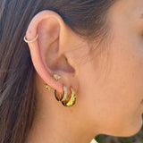 Dome Hoop Earrings in Stainless Steel