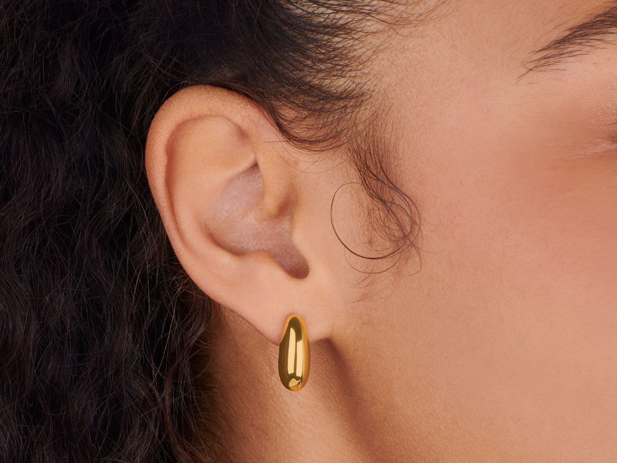 Droplet Dome 14k Gold Plated Earrings | Little Sky Stone