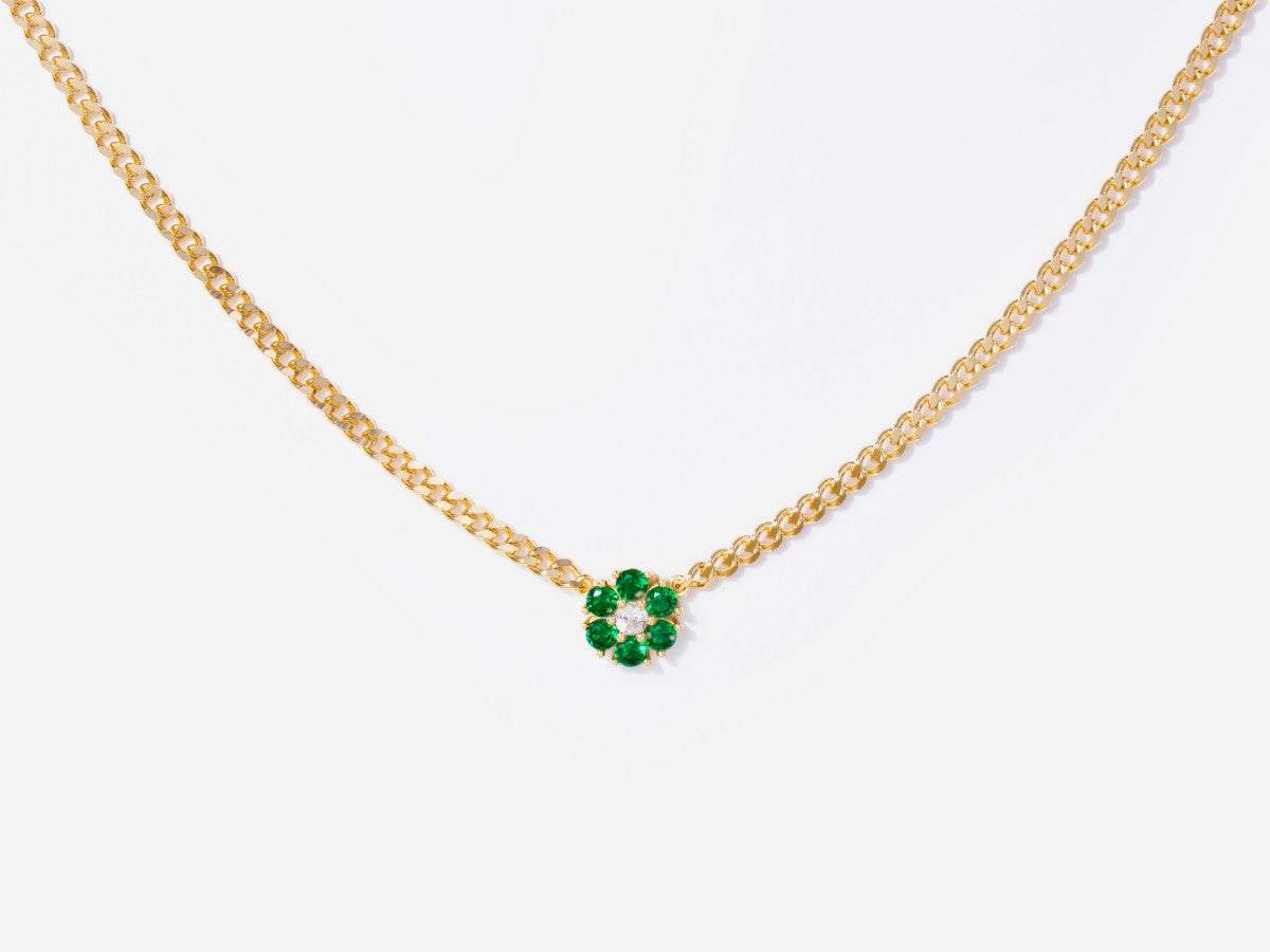 Flower Emerald Pendant Necklace | Little Sky Stone