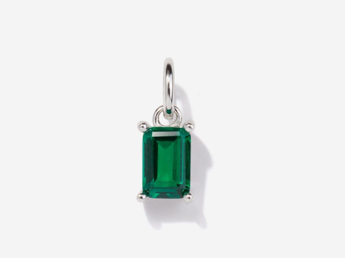 Emerald May Birthstone Silver Charm | Little Sky Stone