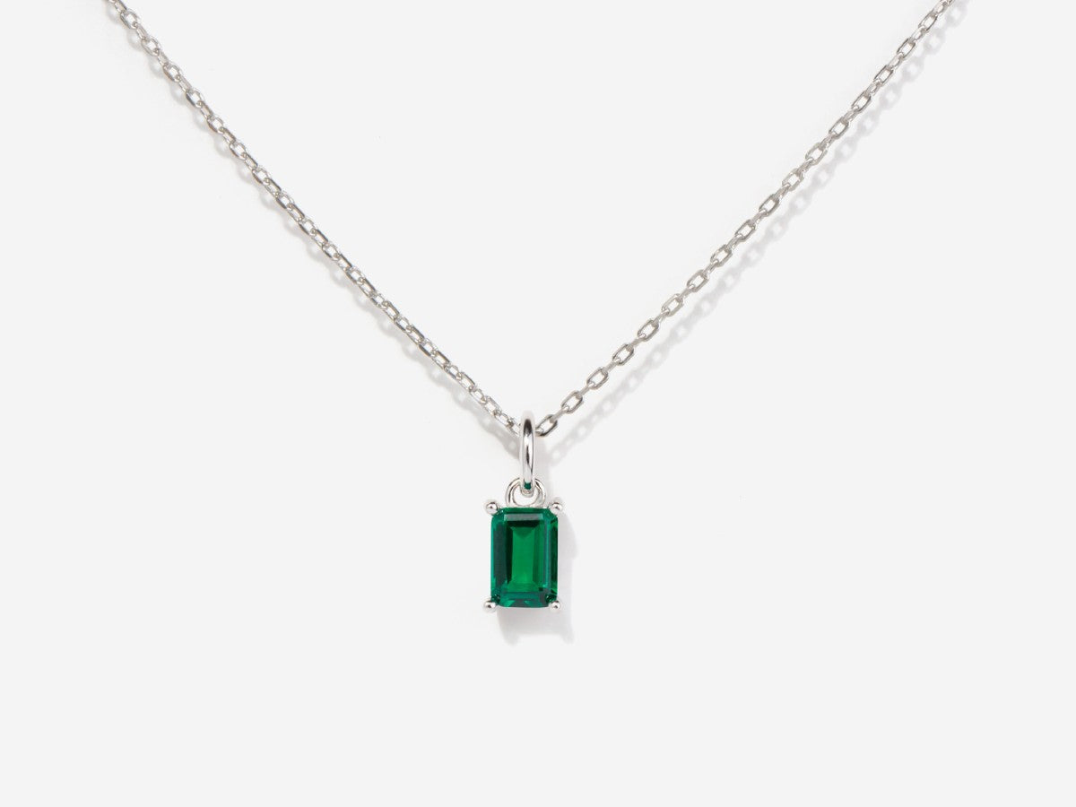Emerald May Birthstone Sterling Silver Necklace | Little Sky Stone