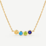 Four Birthstone Personalized Necklace - Amy