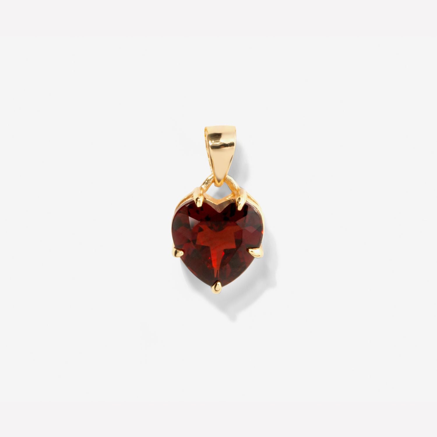 Garnet Heart Charm For Necklace - Libi