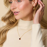 Garnet Heart Charm Necklace - Libi