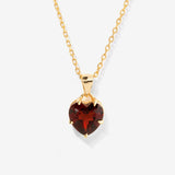 Garnet Heart Charm Necklace - Libi
