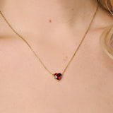 Heart Garnet Pendant Necklace - Libi
