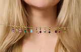 Personalised Gold birthstone necklaces for couples birthdays anniversaries or special days.