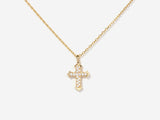 Gold Pavé Cross Pendant Necklace | Little Sky Stone
