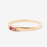 Graduated 4 Stone Garnet Pink Sapphire Tourmaline Ring Varena