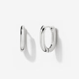 Halo Oval Silver Hoops