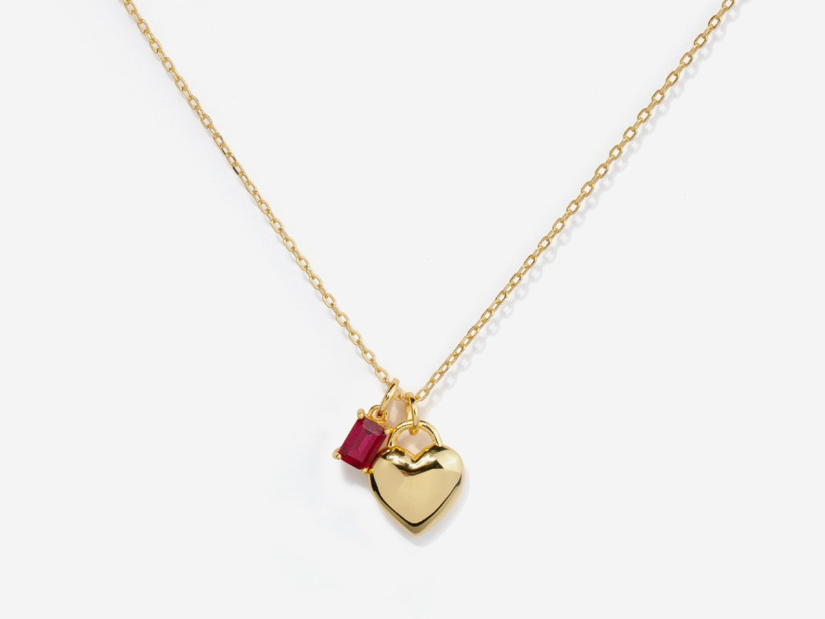 Heart Birthstone 14k Gold Necklace Set | Little Sky Stone