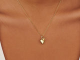 Heart Initial Letter 14k Gold Necklace Set | Little Sky Stone