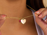 MOP Heart Birthstone Necklace
