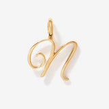 Cursive Initial Letter Charm - N