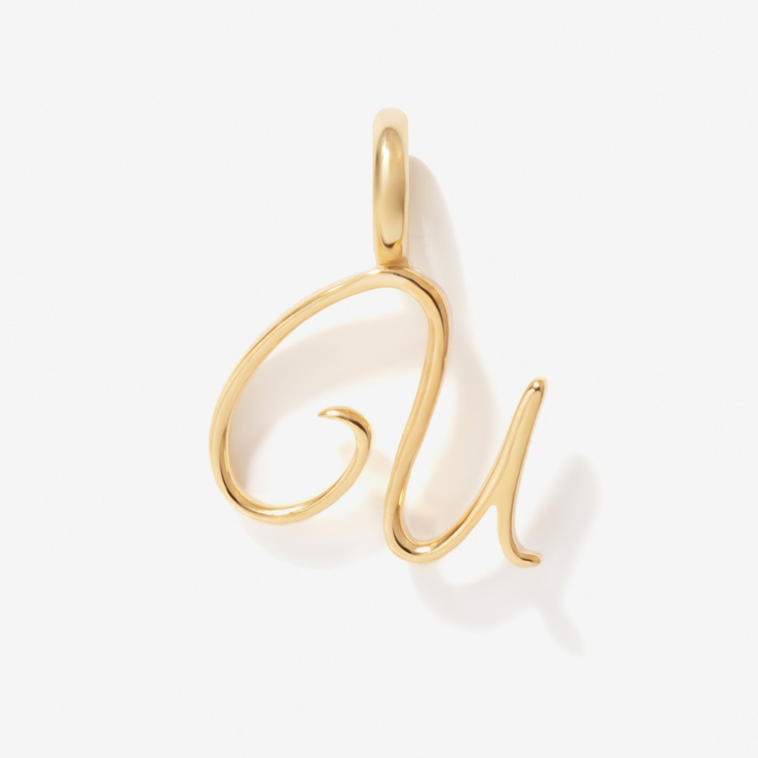 Cursive Initial Letter Charm - U