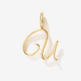 Cursive Initial Letter Charm - U