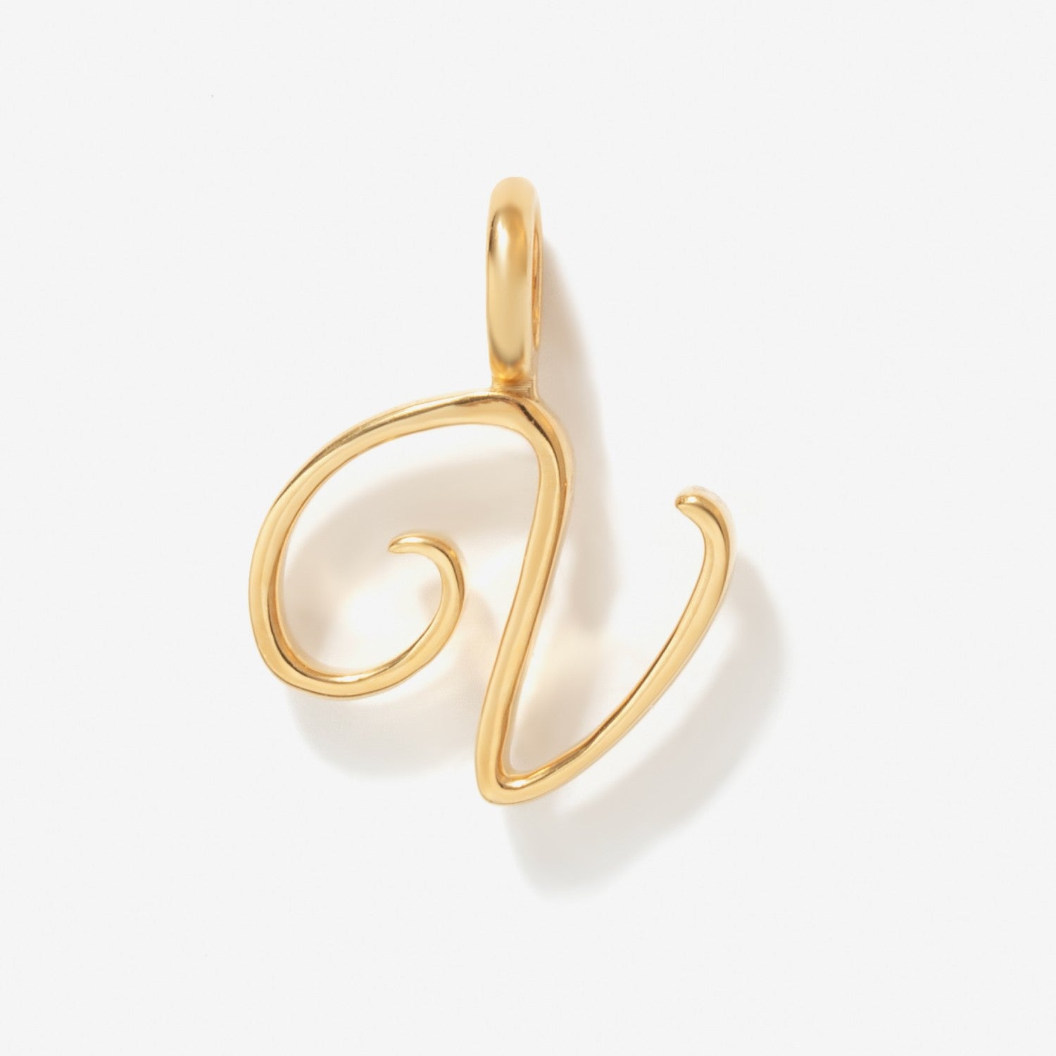 Cursive Initial Letter Charm - V