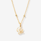 Cursive Initial Necklace on Sphere Chain - Y