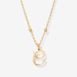 Cursive Initial Necklace on Sphere Chain - C