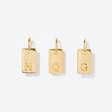 Tag Initial Necklace Charms For Mom in 14k Gold Plated | Little Sky Stone