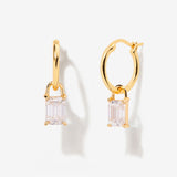 Iris Birthstone Hoops - April Moissanite