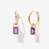 Iris Birthstone Drop Earrings - February Amethyst