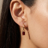 Iris January Birthstone Drop Hoop Earrings