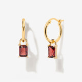Iris January Birthstone Drop Hoop Earrings
