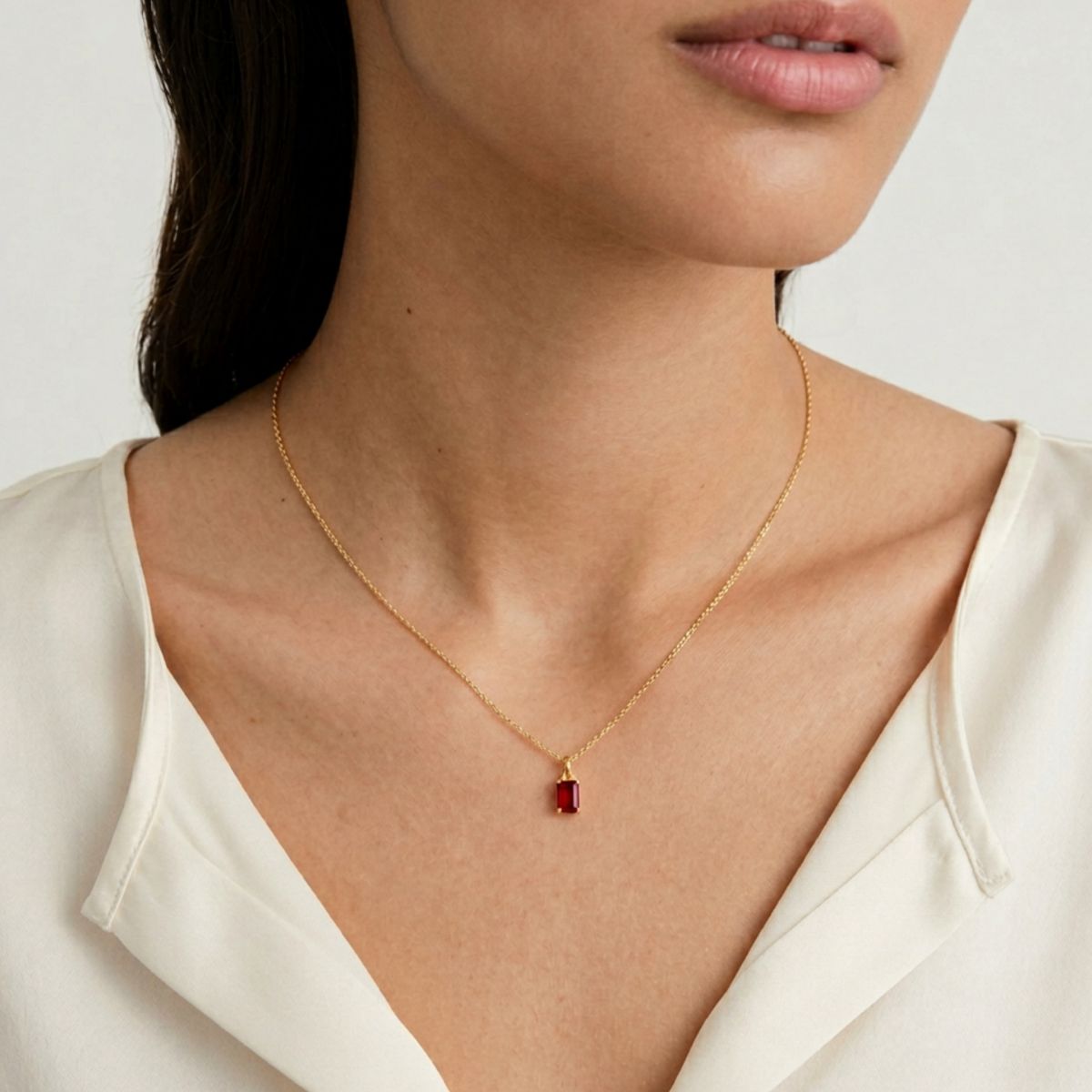 July Birthstone Ruby Necklace
